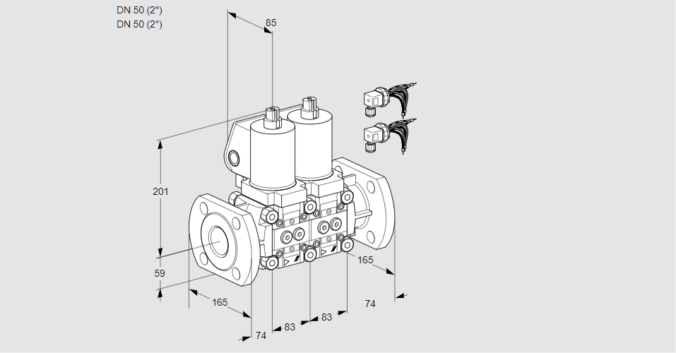 Клапан эл.магнитный сдвоенный VCS 3E50F/50F05NNKSL8/PPPP/PPPP