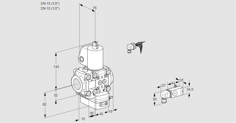 Регулятор давления с эл.магнитным клапаном VAD 1E15R/15R05FD-25KL/-3/-2