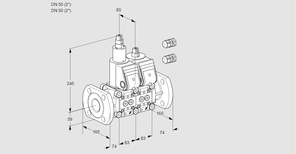 Клапан эл.магнитный сдвоенный VCS 3E50F/50F05LNWR3/PPPP/PPPP