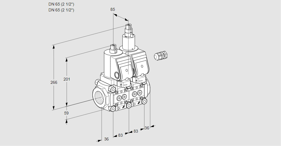 Клапан эл.магнитный сдвоенный VCS 3E65R/65R05NLWGR8/PPPP/PPPP