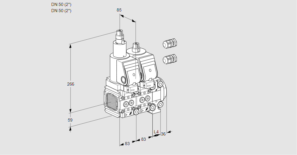 Клапан эл.магнитный сдвоенный VCS 3E50R/50R05FLNVWSR3/PPPP/PPPP