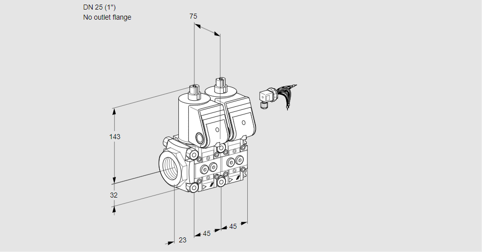 Клапан эл.магнитный сдвоенный VCS 1E25R/--05NNWR/PPPP/PPPP