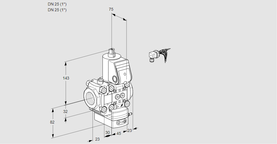 Регулятор давления с эл.магнитным клапаном VAD 1E25R/25R05FD-100WR/PP/PP
