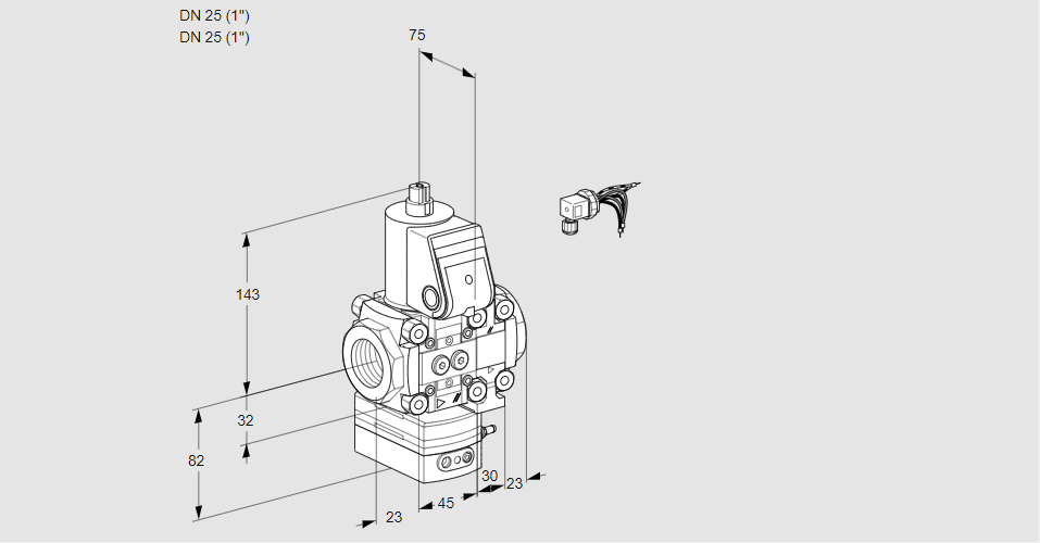 Регулятор давления с эл.магнитным клапаном VAD 1E25R/25R05D-50VKR/PP/PP