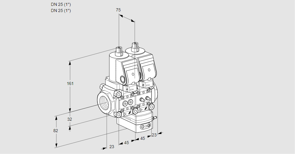 Регулятор давления с двумя эл.магнитными клапанами VCD 1T25N/25N05ND-25QSR/PPMM/PPPP
