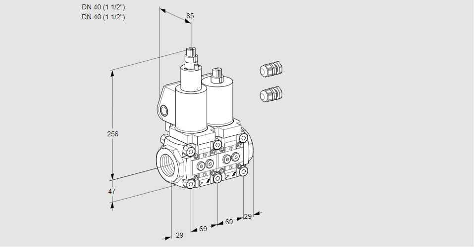 Клапан эл.магнитный сдвоенный VCS 2E40R/40R05LNWGL3/PPPP/PPPP