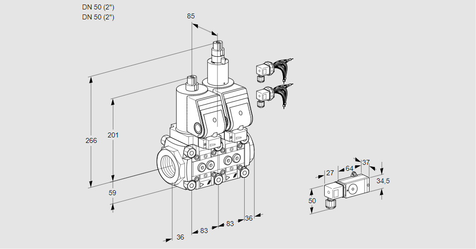 Клапан эл.магнитный сдвоенный VCS 3E50R/50R05NLWGR8/-3PP/PPPP