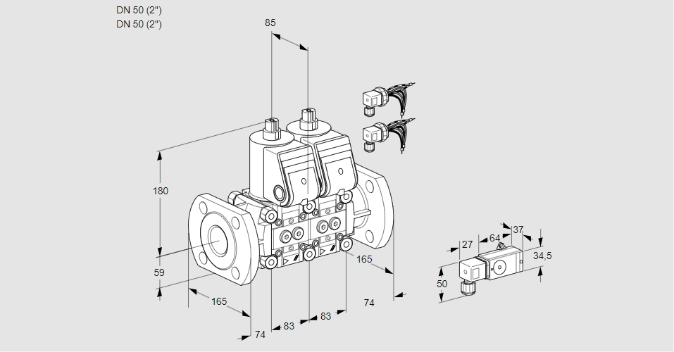 Клапан эл.магнитный сдвоенный VCS 3E50F/50F05NNWR6/-3PP/PPPP