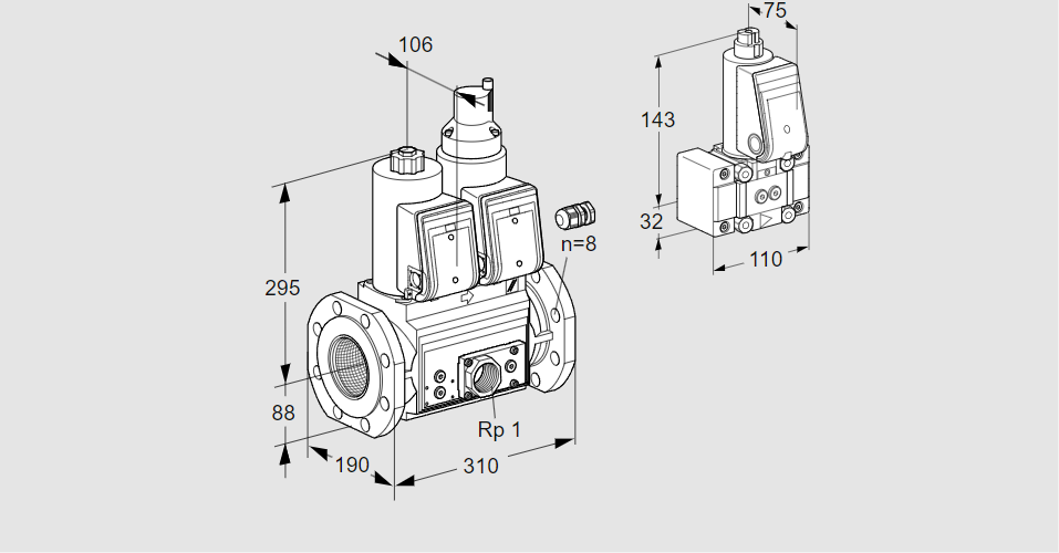 Клапан эл.магнитный сдвоенный VCS 780F05NLKR3E/PPEP/MMB-