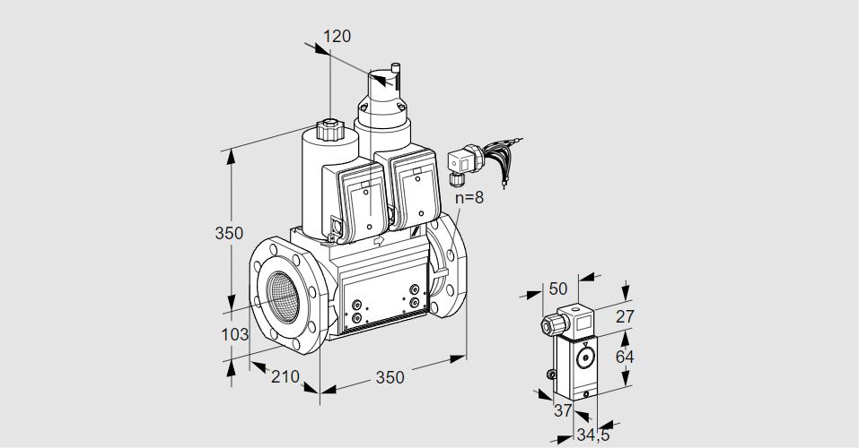 Клапан эл.магнитный сдвоенный VCS 8100F05NLWRB/PPPP/2-MM