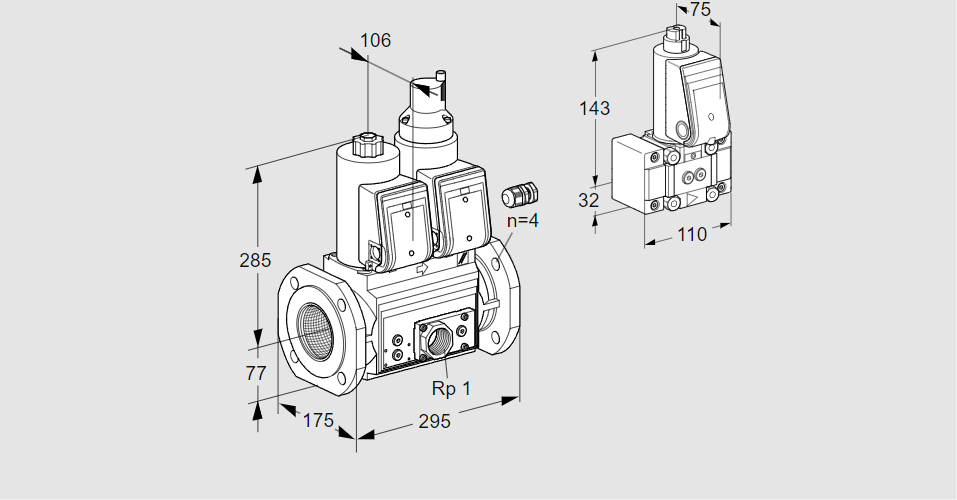 Клапан эл.магнитный сдвоенный VCS 665F05NLWR3E/PPEP/PPB-