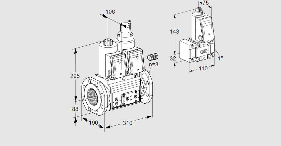Клапан эл.магнитный сдвоенный VCS 780F05NLKR3E/PPPP/PPZ-