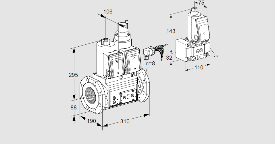 Клапан эл.магнитный сдвоенный VCS 780F05NLWRE/PPPP/PPZ-