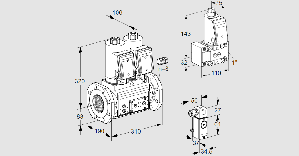 Клапан эл.магнитный сдвоенный VCS 780F05NNWGR3E/3-PP/PPZ-