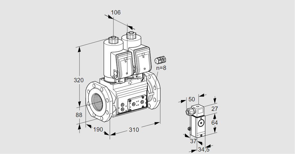Клапан эл.магнитный сдвоенный VCS 780F05NNWGR3E/P3PP/PPEP