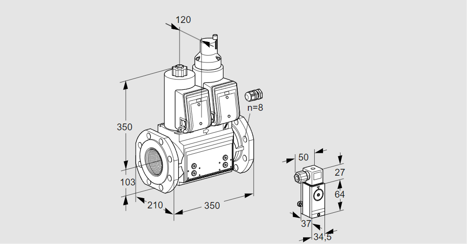 Клапан эл.магнитный сдвоенный VCS 8100F05NLWR3B/4-3-/3-PP