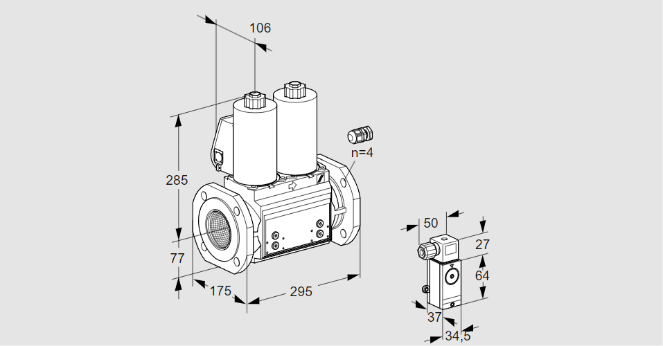 Клапан эл.магнитный сдвоенный VCS 665F05NNWL3B/PPPP/3-PP