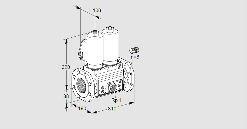 Клапан эл.магнитный сдвоенный VCS 780F05NNKGL3E/PPEP/PPPP