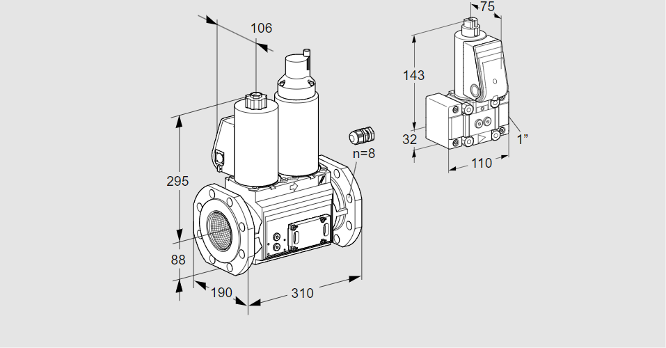 Клапан эл.магнитный сдвоенный VCS 780F05NLWL3E/PPZ-/PPPP