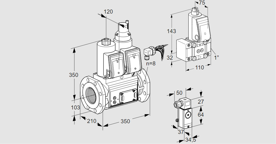 Клапан эл.магнитный сдвоенный VCS 8100F05NLWRE/PPZ-/P3PP