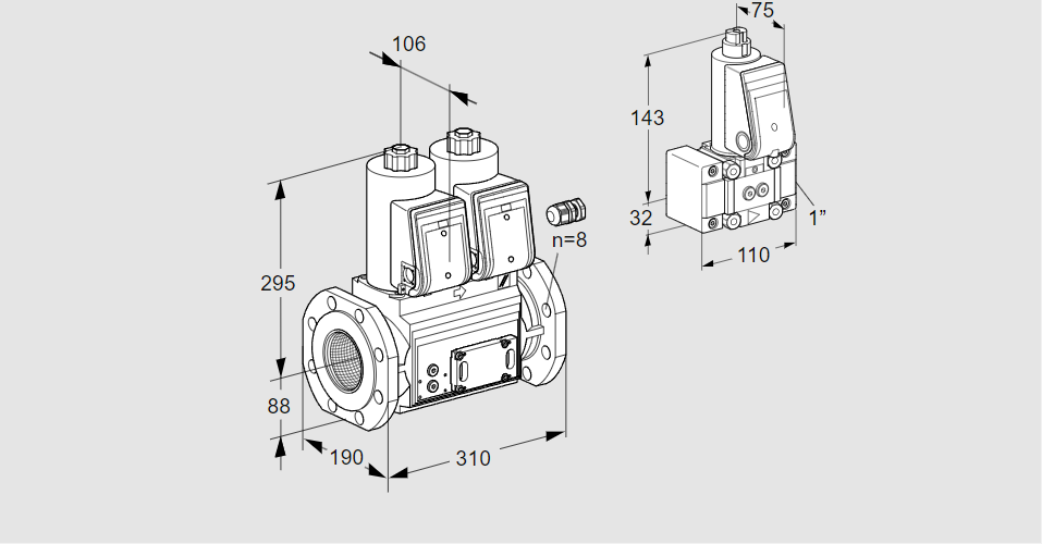 Клапан эл.магнитный сдвоенный VCS 780F05NNWR3E/PPZ-/PPEP
