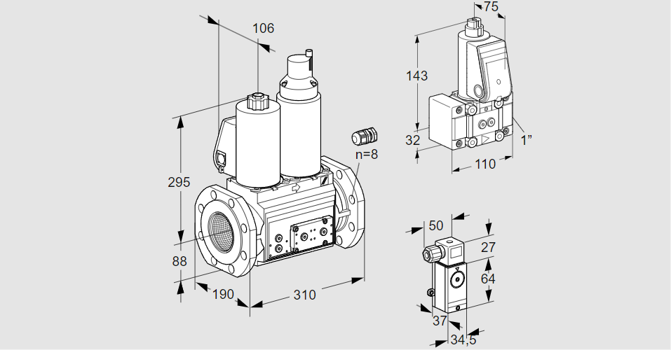 Клапан эл.магнитный сдвоенный VCS 780F05NLWL3E/P3PP/PPZ-