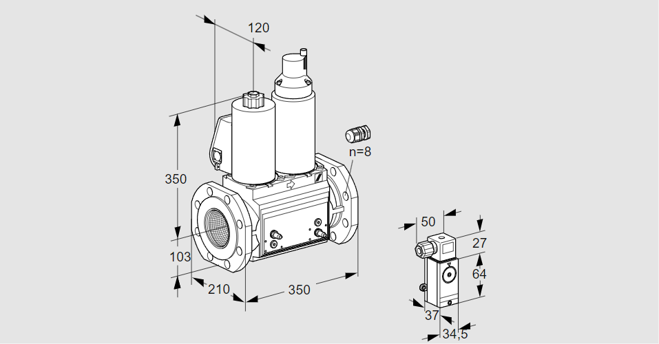 Клапан эл.магнитный сдвоенный VCS 8100F05NLWL3B/MPPM/MP2-