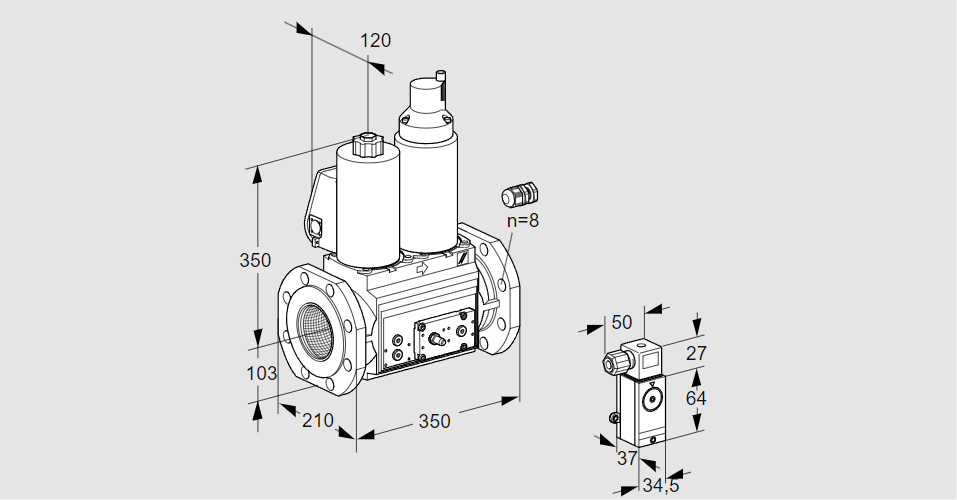 Клапан эл.магнитный сдвоенный VCS 8100F05NLWL3E/3-MP/PP34