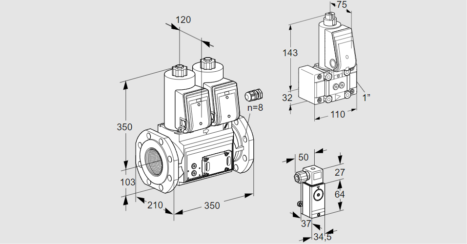 Клапан эл.магнитный сдвоенный VCS 8100F05NNWR3E/3-Z-/4-3P