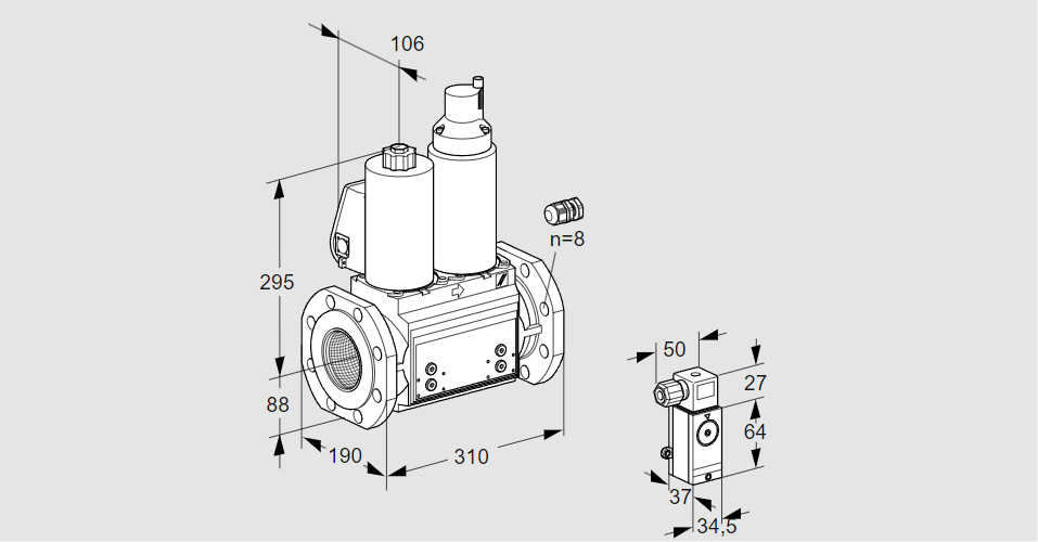 Клапан эл.магнитный сдвоенный VCS 780F05NLWL3B/PPPP/MM3-