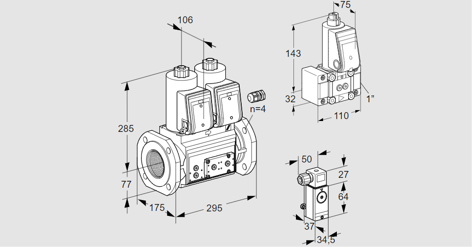 Клапан эл.магнитный сдвоенный VCS 665F05NNWR3E/4-2P/3-Z-