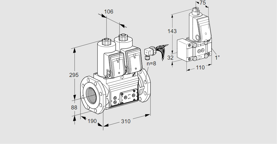 Клапан эл.магнитный сдвоенный VCS 780F05NNWRE/PPPP/PPZ-