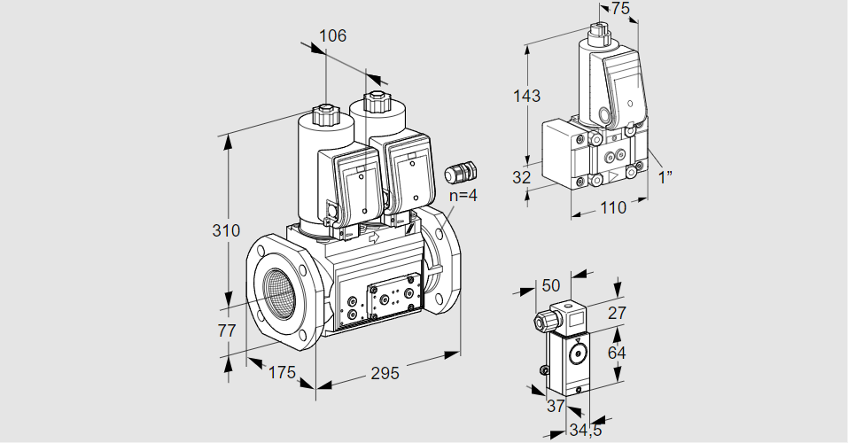 Клапан эл.магнитный сдвоенный VCS 665F05NNKGR3E/P3PP/PPZ-
