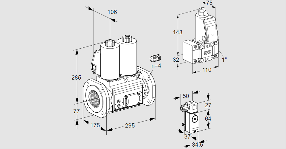 Клапан эл.магнитный сдвоенный VCS 665F05NNWL3E/P3Z-/4-MP