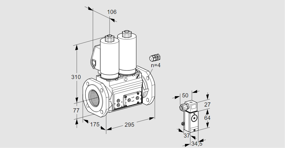 Клапан эл.магнитный сдвоенный VCS 665F05NNKGL3E/PPPP/P3PP