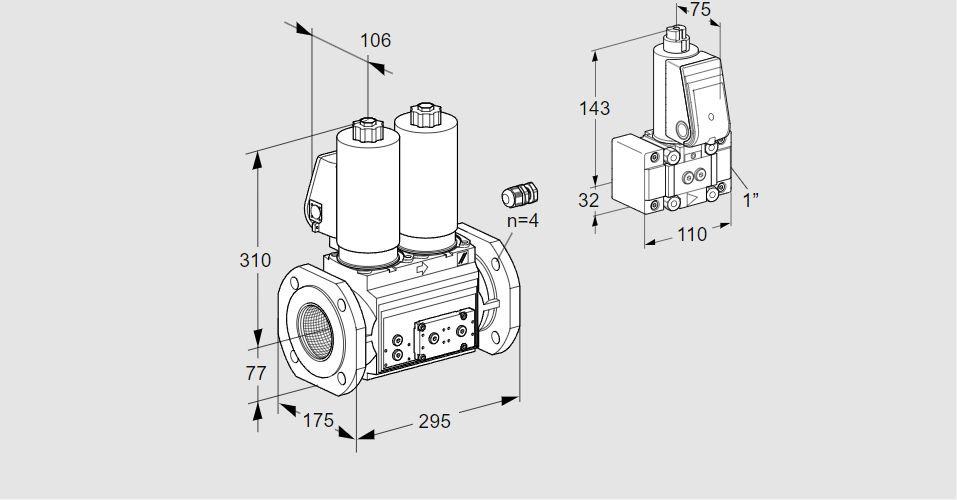 Клапан эл.магнитный сдвоенный VCS 665F05NNWSL3E/PPPP/PPZ-
