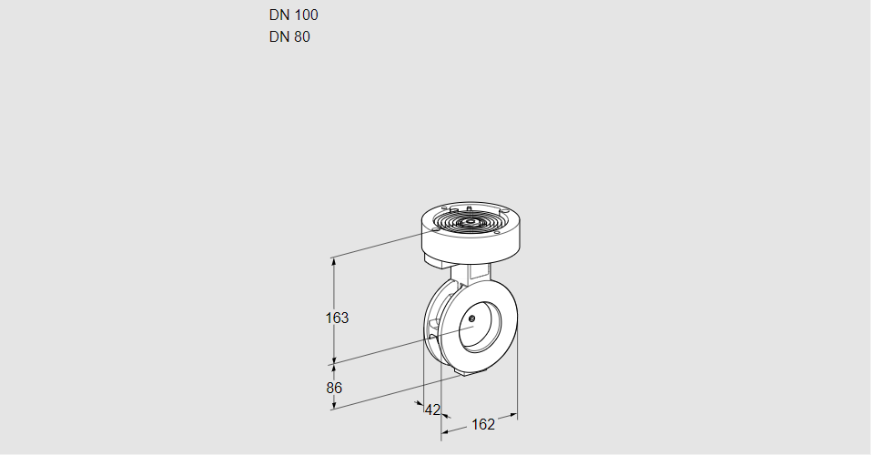 Заслонка дроссельная BVGF 100/80W05