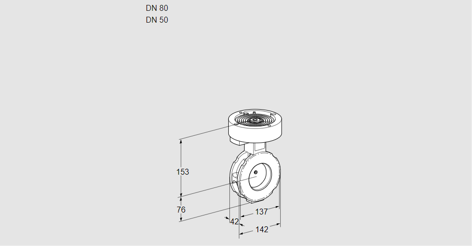 Заслонка дроссельная BVGF 80/50W05