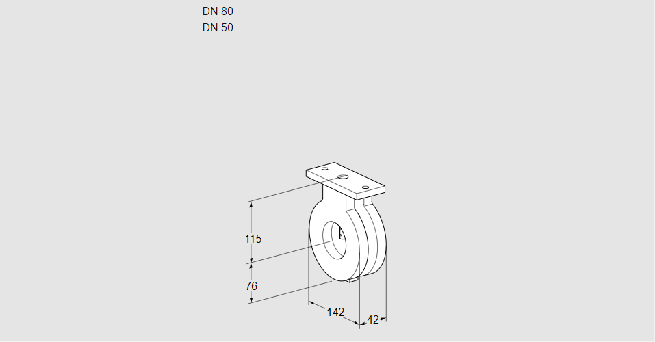 Заслонка дроссельная BVA 80/50Z05