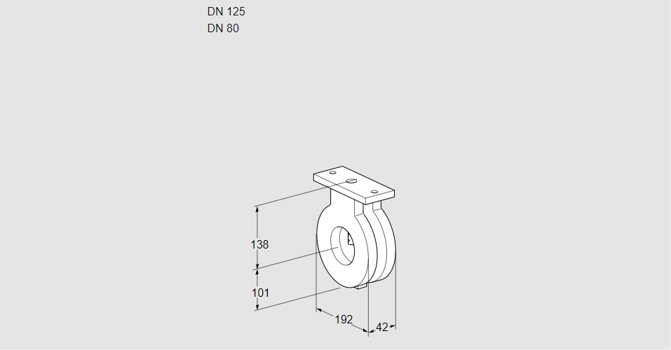 Заслонка дроссельная BVA 125/80Z05