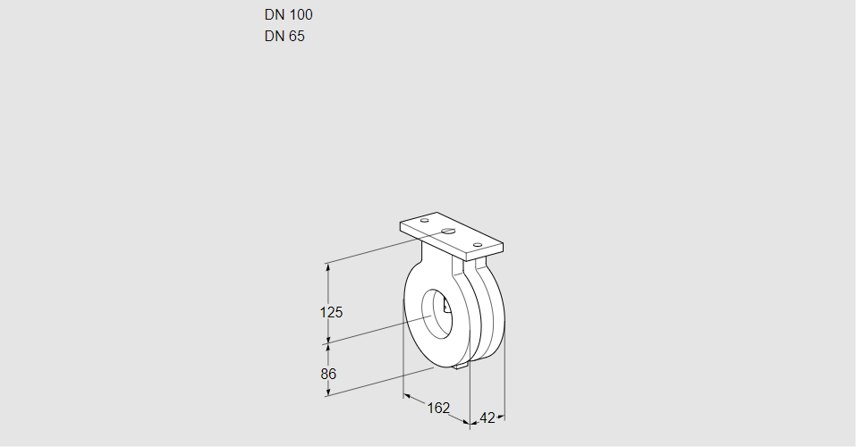 Заслонка дроссельная BVG 100/65W05