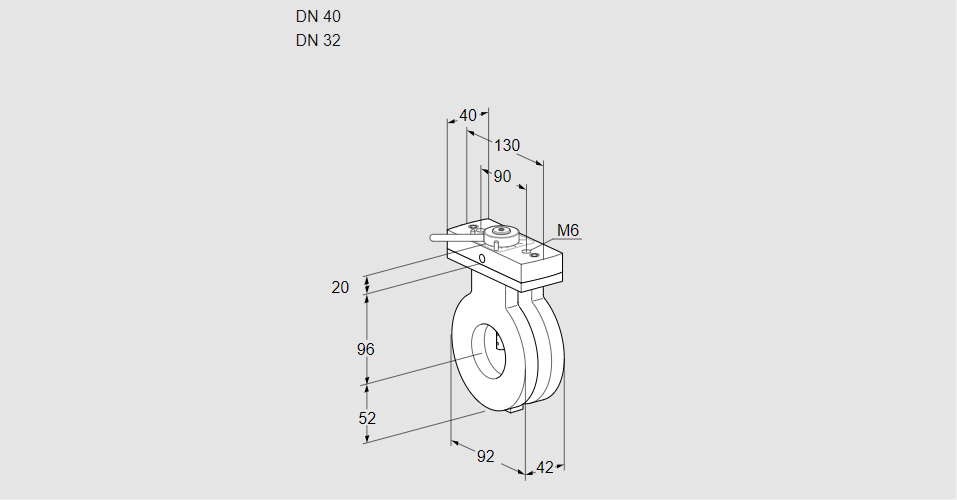 Заслонка дроссельная BVA 40/32Z05H