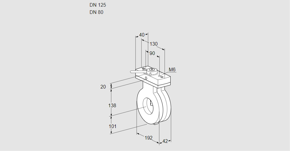 Заслонка дроссельная BVA 125/80Z05H