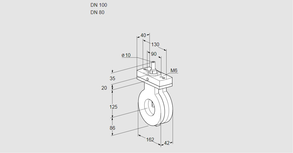 Заслонка дроссельная BVG 100/80Z05F
