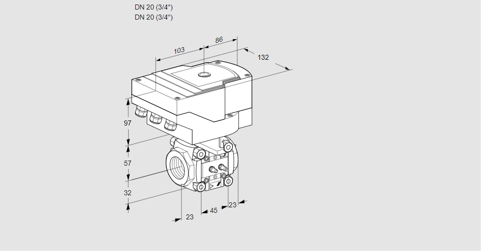 Линейный регулятор расхода газа с сервоприводом IFC 120/20R05-08MMPP/20-60W3TR10-I