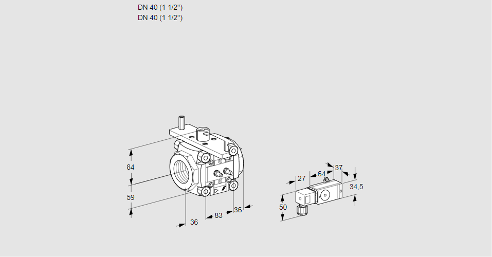 Линейный регулятор расхода газа VFC 340/40R05-25MM-2