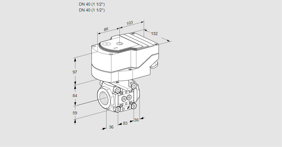 Линейный регулятор расхода газа с сервоприводом IFC 340/40R05-25PPPP/20-60W3TR10