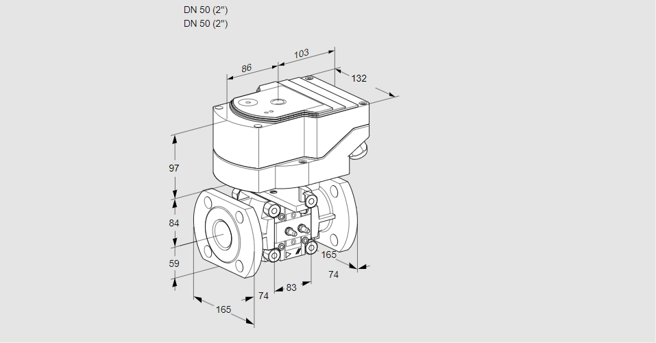 Линейный регулятор расхода газа с сервоприводом IFC 350/50F05-25MMPP/20-30W3E