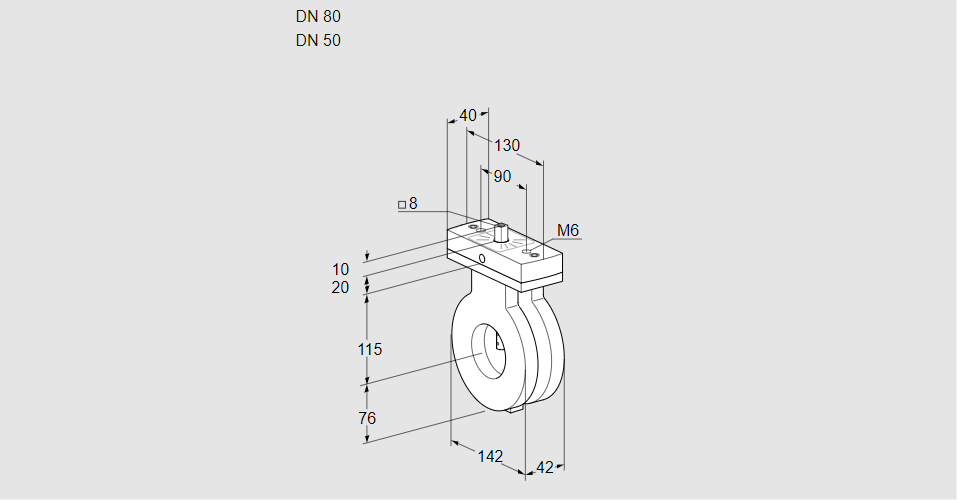 Заслонка дроссельная BVG 80/50Z05V