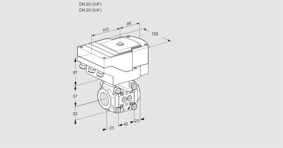 Линейный регулятор расхода газа с сервоприводом IFC 120/20R05-15PPPP/20-60W3TR10-I